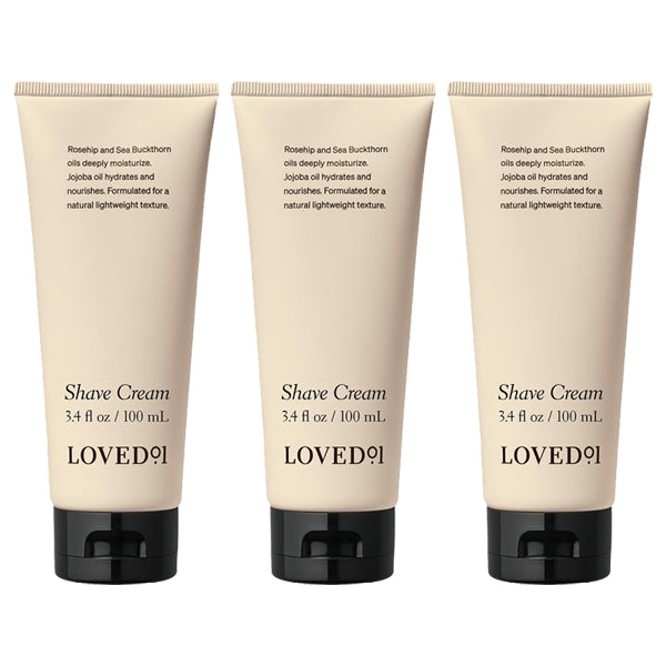 3 Pack - Loved01 Moisturizing & Fragrance-Free Face & Body Shave Cream 3.4oz Loved 01